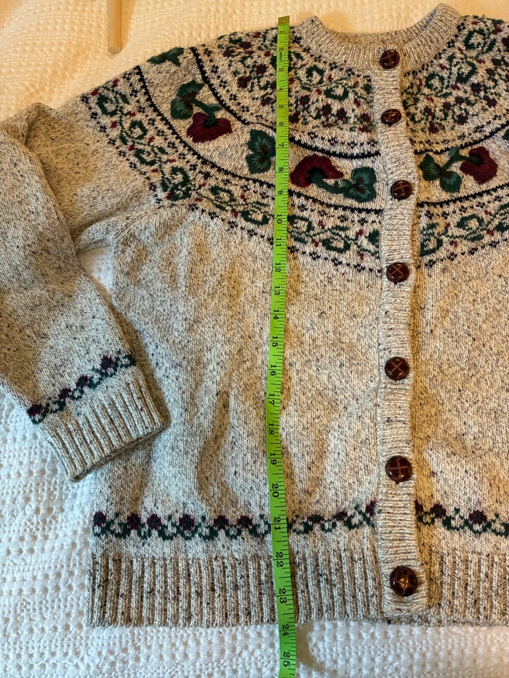 Vintage Northern Reflections Knit Sweater Cardigan Wool Cotton Cottage Core - Picture 9 of 9